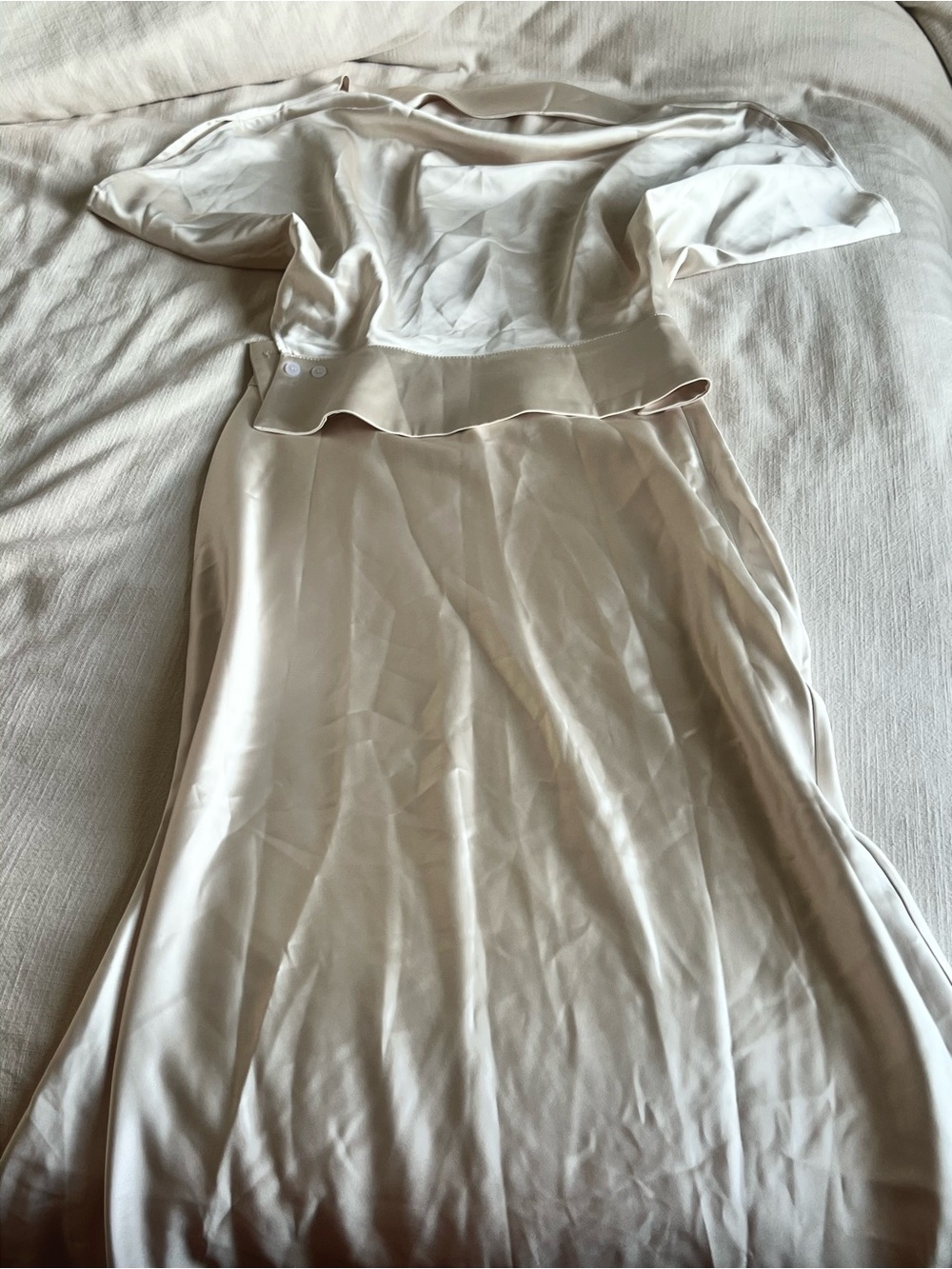 COMMENSE Satin Cowl Neck Top & Skirt Set - Picture 3 of 7